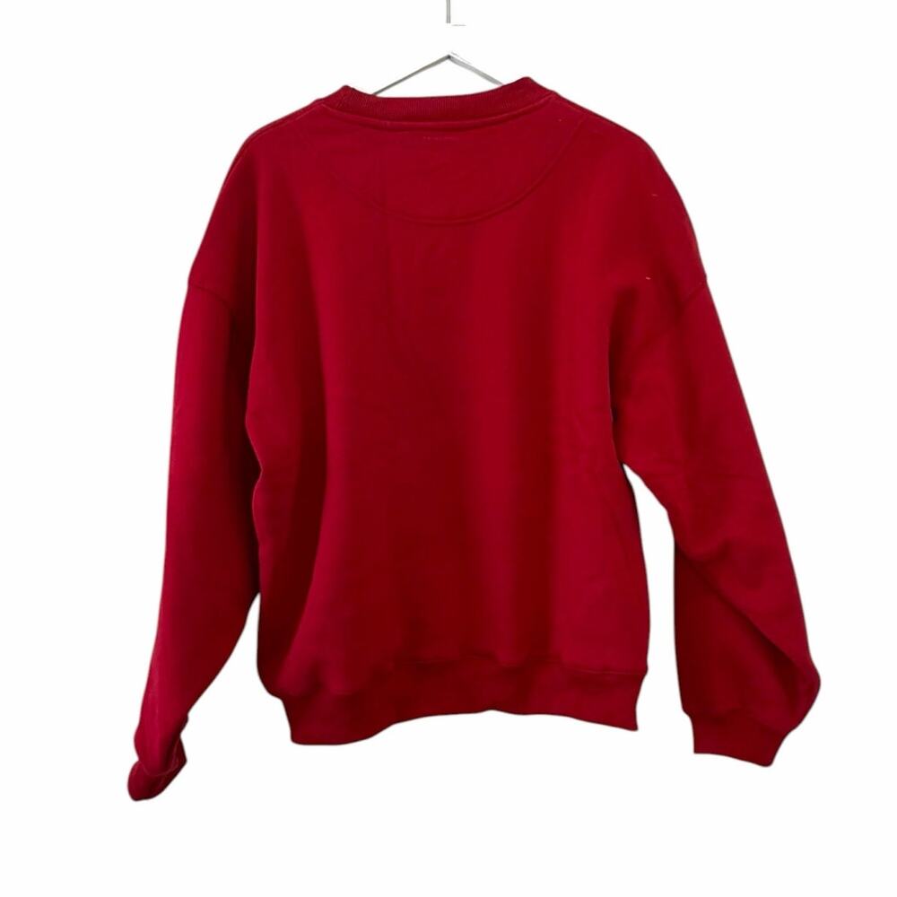 Anine Bing Sport Red Graphic Crewneck Sweatshirt Size Small 100% Cotton - Picture 8 of 11
